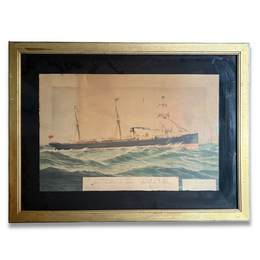 Framed 19th-century  Ship Chromolithograph Print