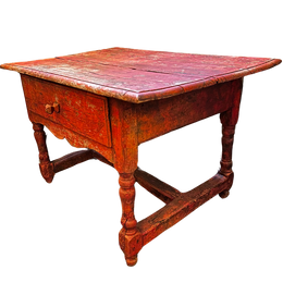 19th Century Painted Antique French Table with Drawer