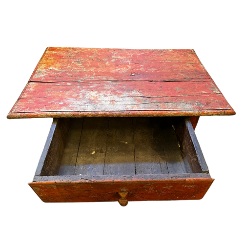 19th Century Painted Antique French Table with Drawer