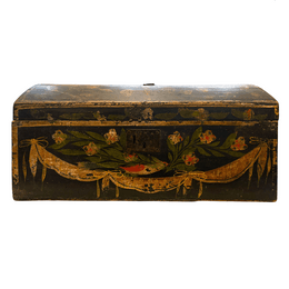18th-century French Painted Trunk