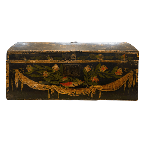 18th-century French Painted Trunk