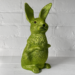 Ino Schaller Large Standing Glitter Bunny in Green