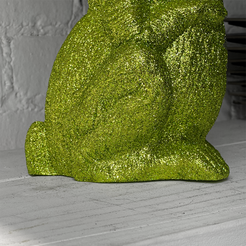 Ino Schaller Large Standing Glitter Bunny in Green