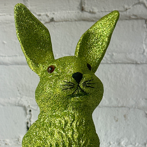 Ino Schaller Large Standing Glitter Bunny in Green