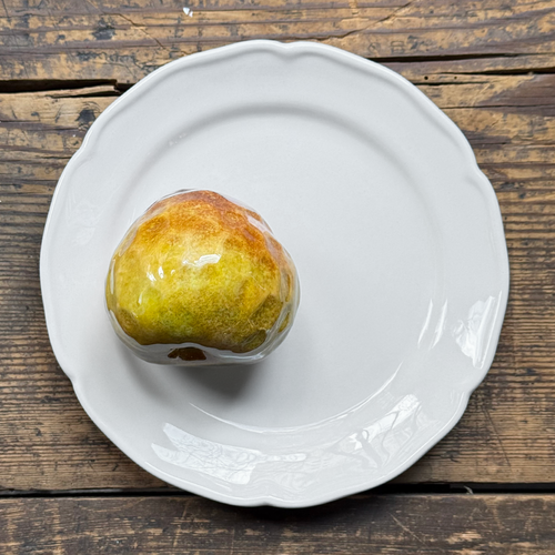 Trompe L'oeil Tropical Fruit Plate with Waved Rim