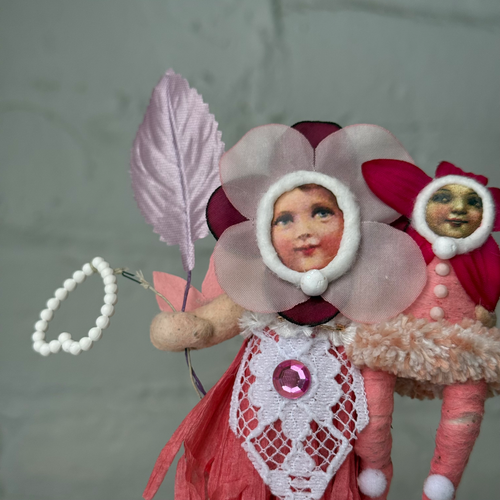 Spun Cotton Valentine's Day Flower Mom and Child #7