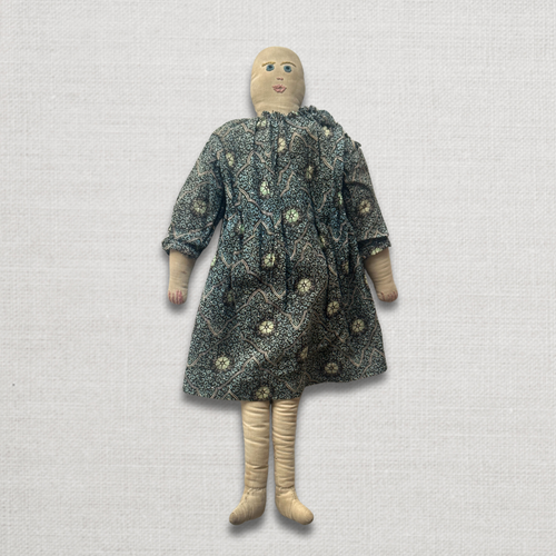 19th-century Doll with Embroidered Face