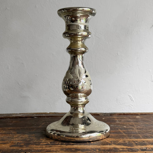19th-century Mercury Glass Candle Holder (#10-8)