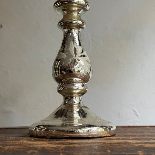 19th-century Mercury Glass Candle Holder (#10-8)