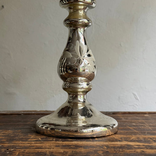 19th-century Mercury Glass Candle Holder (#10-8)