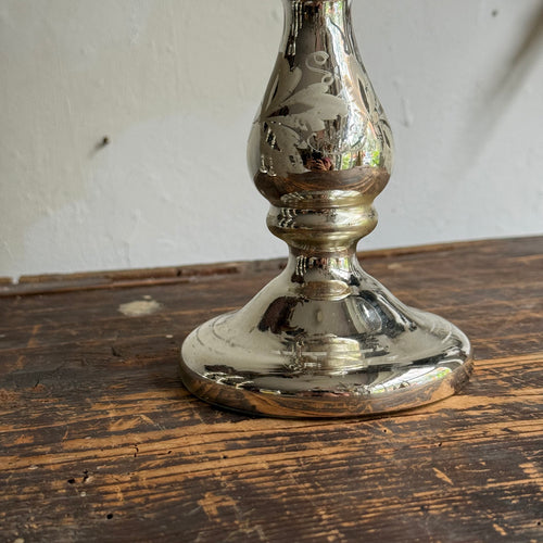 19th-century Mercury Glass Candle Holder (#10-8)