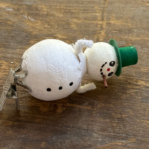 Nostalgic Cotton Clip-on Snowman with Cigar Ornament