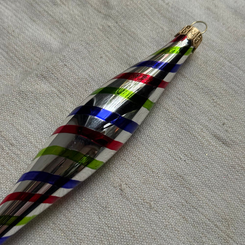 Golden Striped Icicle Ornament