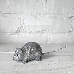 Small Silver Glitter Mouse