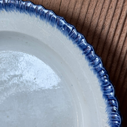 19th-century Blue Feather Edge Ironstone Plate (H)