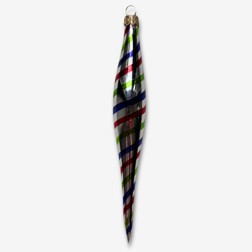 Golden Striped Icicle Ornament