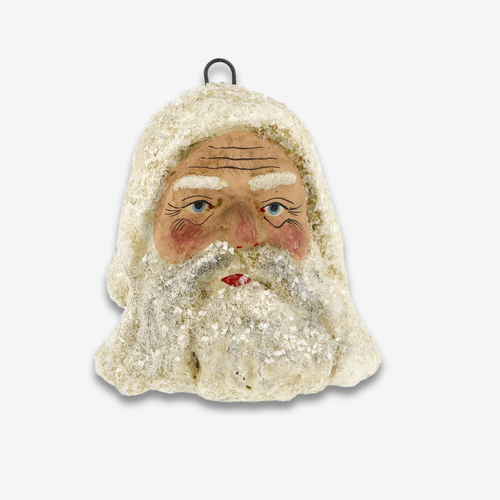 Large Santa Claus Head Ornament in Antique White No. 3