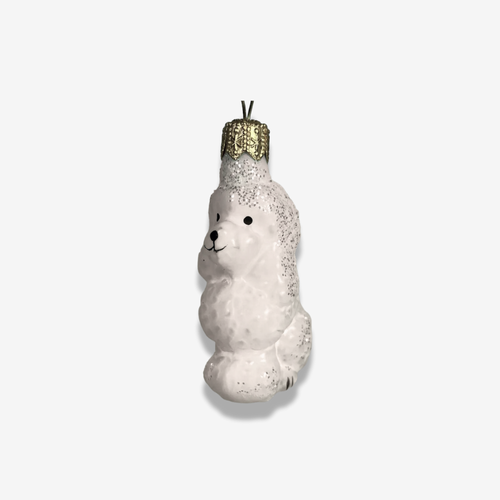 Mini White Poodle Ornament