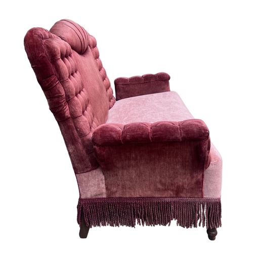 Late 19th-century Tufted Velvet Sofa