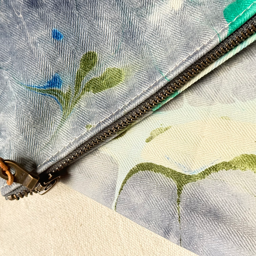 Hand Marbled One-of-a-Kind Zipper Pouch (#P05)