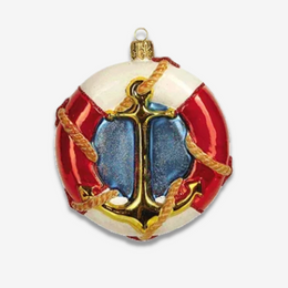 Life Ring with Anchor Ornament