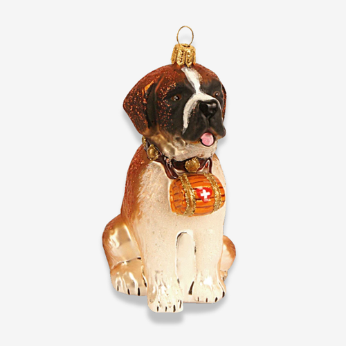 St Bernard with Barrel Ornament