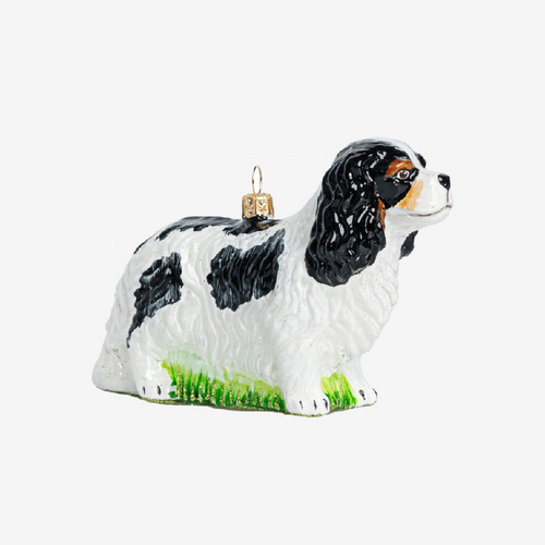 Standing Black & White Cavalier Ornament