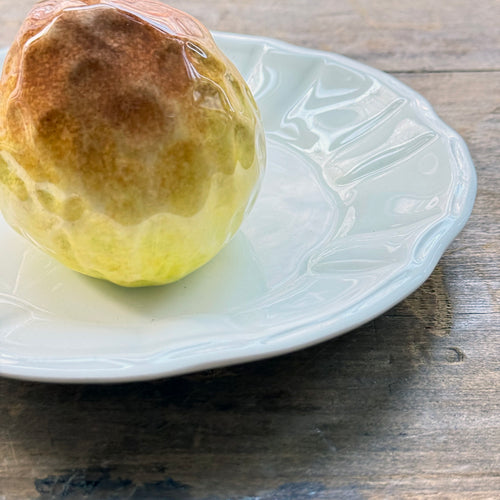 Trompe L'oeil Tropical Fruit Plate with Fluted Rim