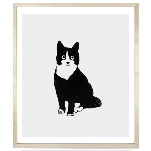Black & White Seated Cat
