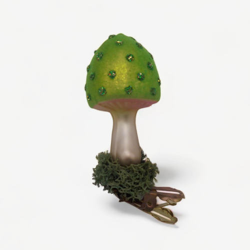 Mini Green Clip-on Mushroom Ornament