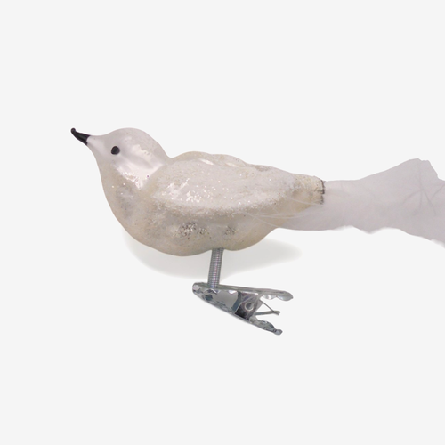 Alabaster Clip-on Bird Ornament