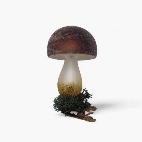 Small Maroon Mushroom Clip-on Ornament