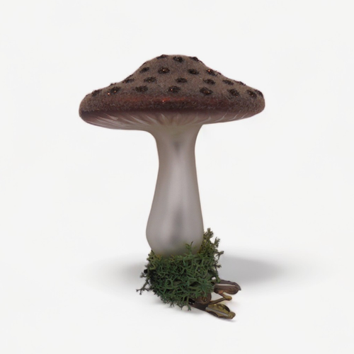 Matt Brown Clip-on Mushroom Ornament