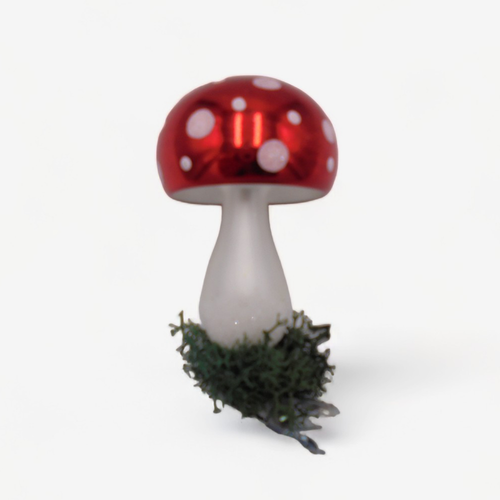 Red & White Clip-on Mushroom Ornament