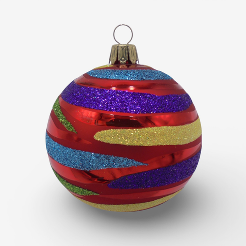 3" Round Lamella Ornament in Matt Red