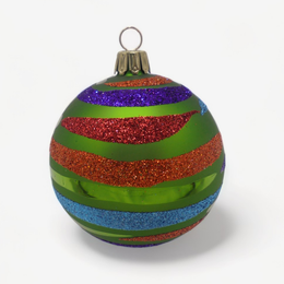 3" Round Lamella Ornament in Matt Lime Green