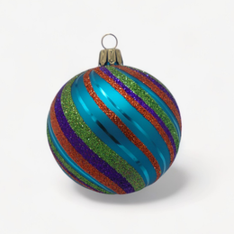 3" Round Spiral Ornament  in Turquoise Matt