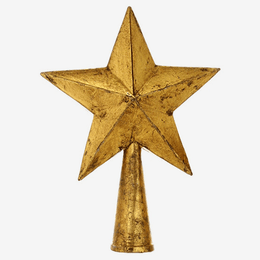 Medium 5 Point Star Tree Topper in Antique Gold
