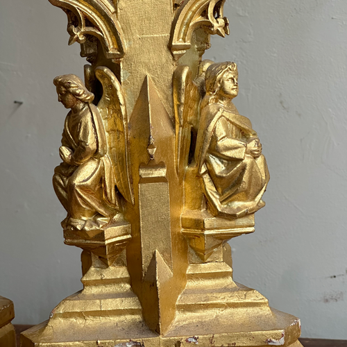 Pair of Early 20th-century Gilded Italian Candlesticks