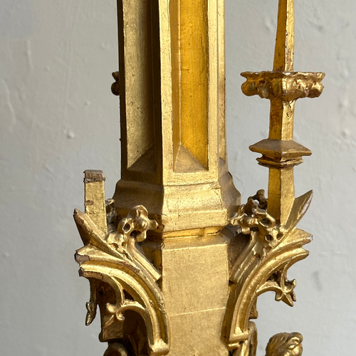 Pair of Early 20th-century Gilded Italian Candlesticks