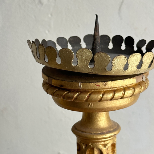 Pair of Early 20th-century Gilded Italian Candlesticks