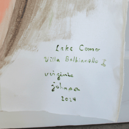 "Lake Como Villa Babianello I" Painted Backdrop by Virginia Johnson