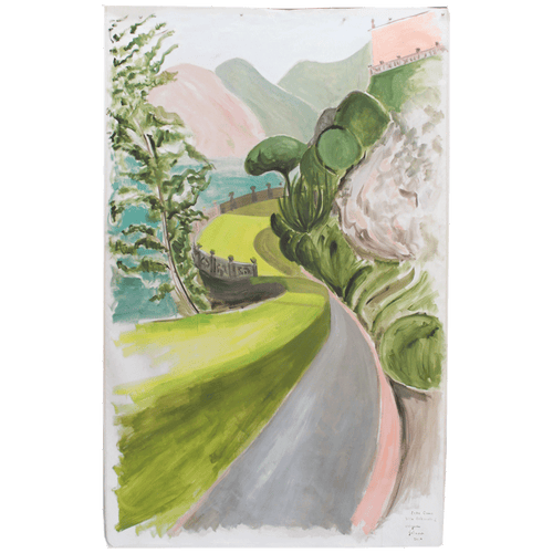 "Lake Como Villa Babianello I" Painted Backdrop by Virginia Johnson