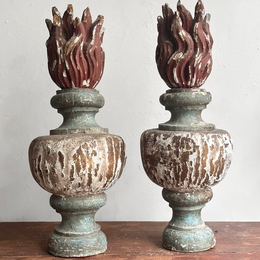 Pair of 19th-century French Architectural Flame Finials