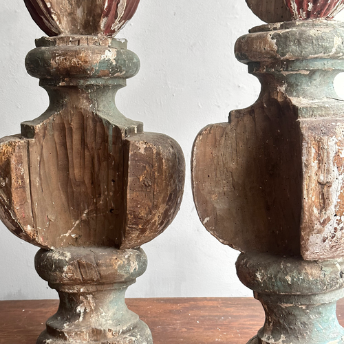 Pair of 19th-century French Architectural Flame Finials