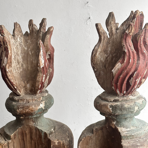 Pair of 19th-century French Architectural Flame Finials