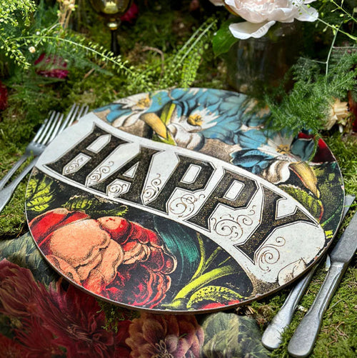 Summerill & Bishop x John Derian 'Happy' Round Cork-Backed Placemat