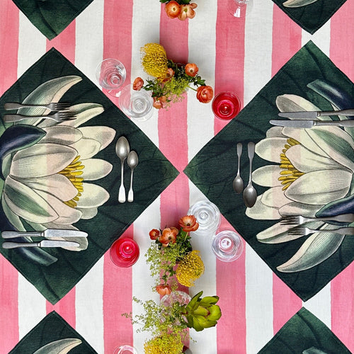 Summerill & Bishop x John Derian "Water Lily" Linen Napkin Set of 6