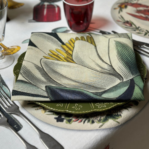 Summerill & Bishop x John Derian "Water Lily" Linen Napkin Set of 6