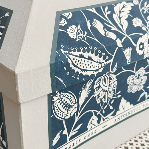 Antoinette Poisson Large Wedding Box in Indienne Indigo" No. 30C